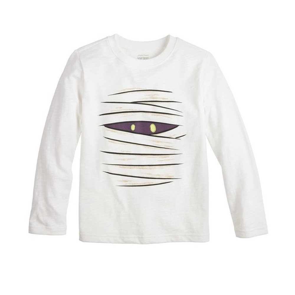 Jumping Beans Kids Boy Mummy Graphic Long Sleeve T-Shirt White Size 8
